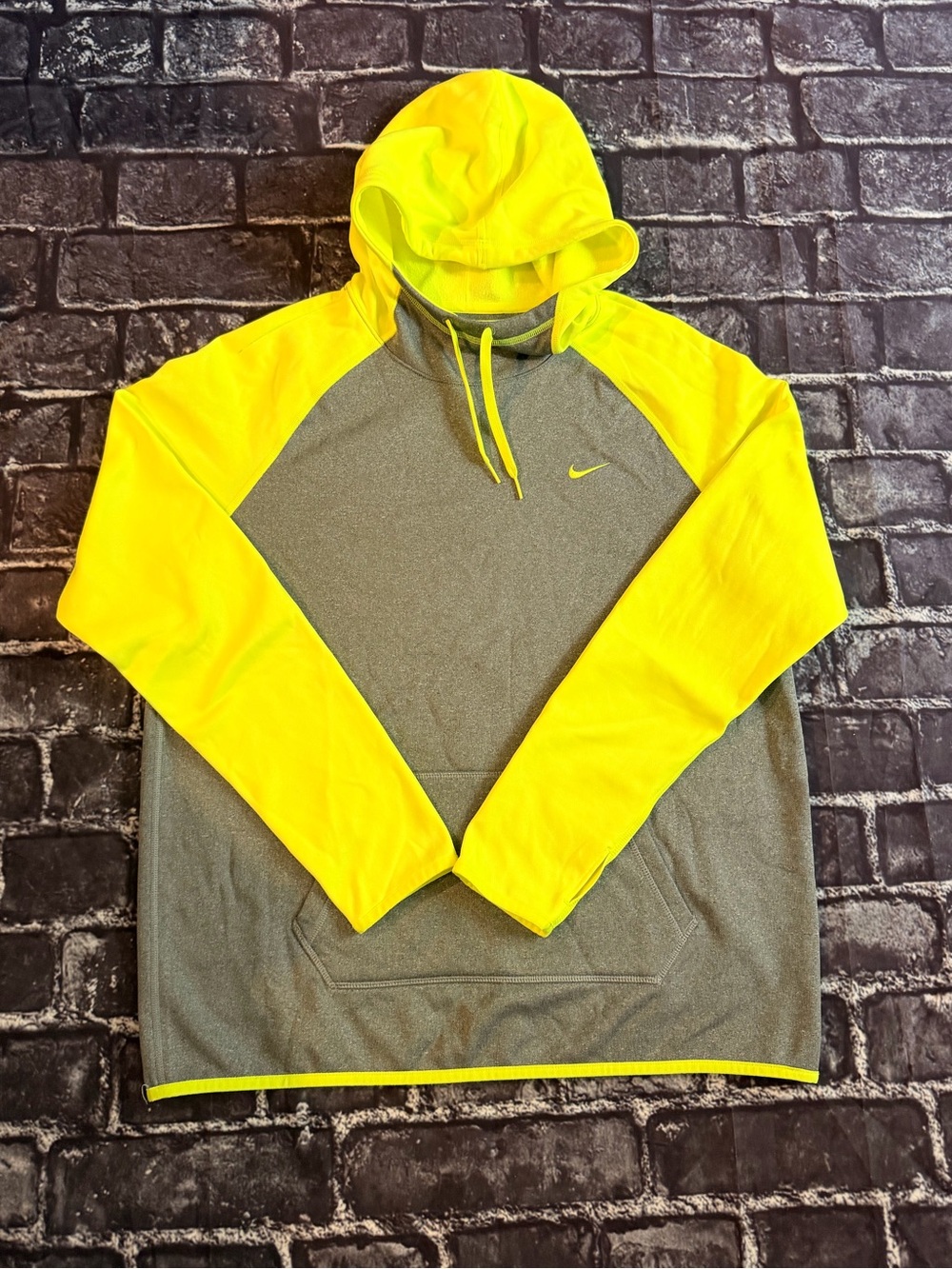 Nike Hooded Pullover - Neon Yellow & Gray